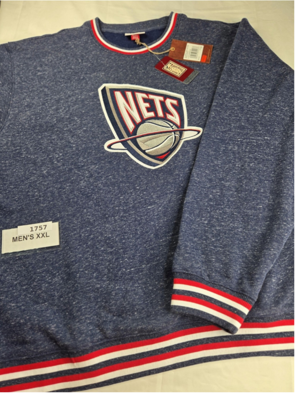 Mitchell & Ness New Jersey Nets Winning Streak Fleece Crewneck 2XL NWT #1757